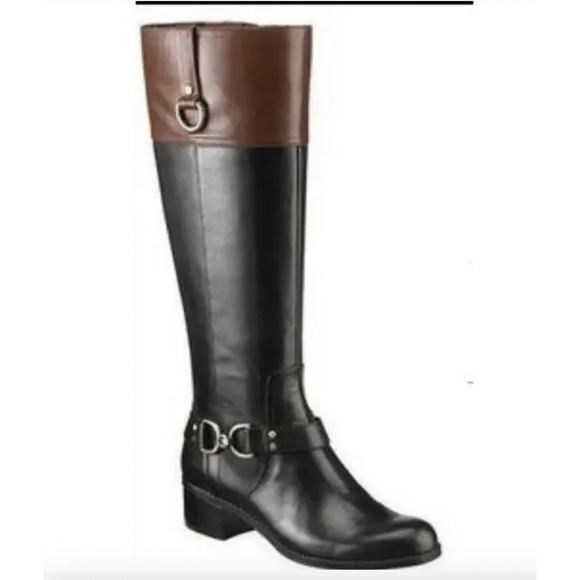 Bandolino Boots Womens Size 8 Cabalina Riding Equestrian Tall Zip Faux Leather - Picture 1 of 11